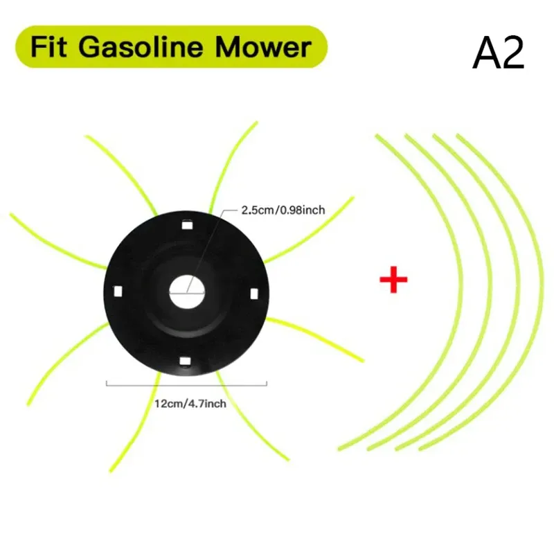 Tête de Coupe pour Débroussailleuse en Acier, 4 Lignes de Remplacement, Compatible Jane, Lithium et Enge 7