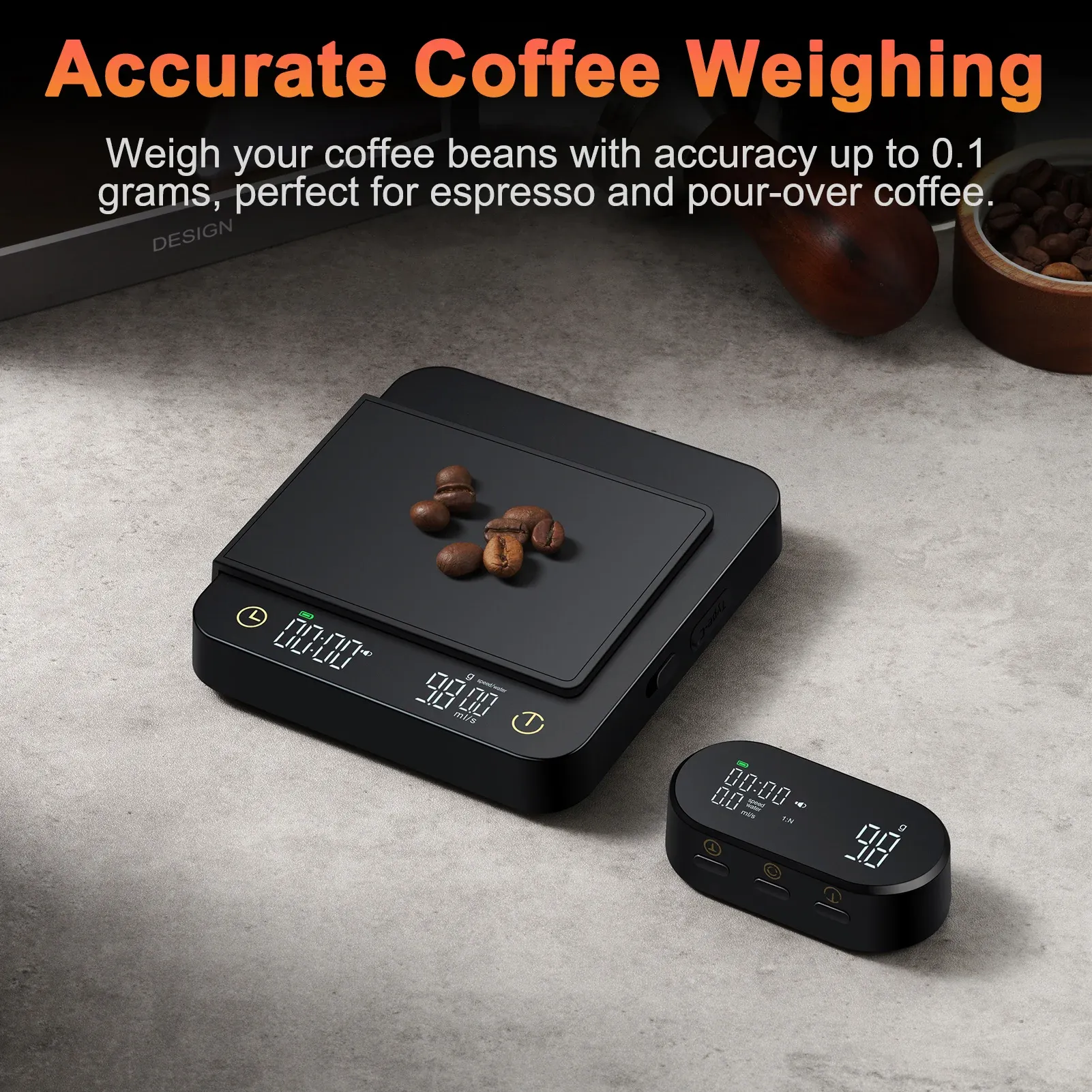 Balance à café numérique avec minuterie et affichage sans fil – Balance de précision 3 kg / 0,1 g pour espresso et café filtre