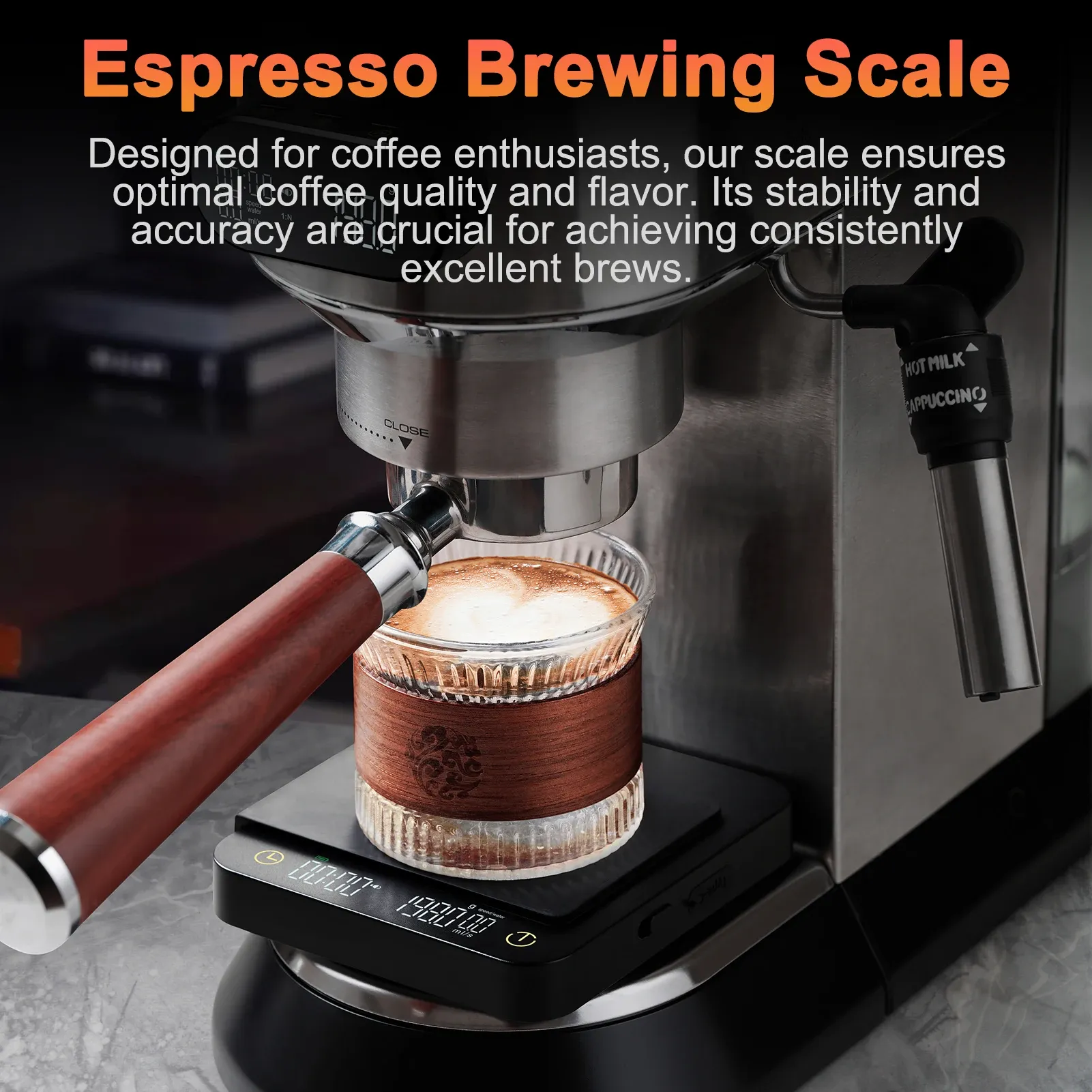 Balance à café numérique avec minuterie et affichage sans fil – Balance de précision 3 kg / 0,1 g pour espresso et café filtre 5