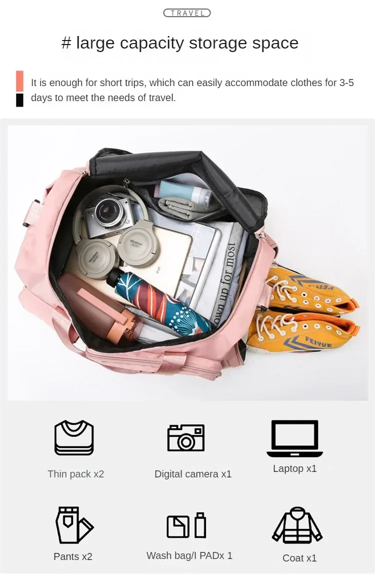 Sac de voyage femme, usage sportif