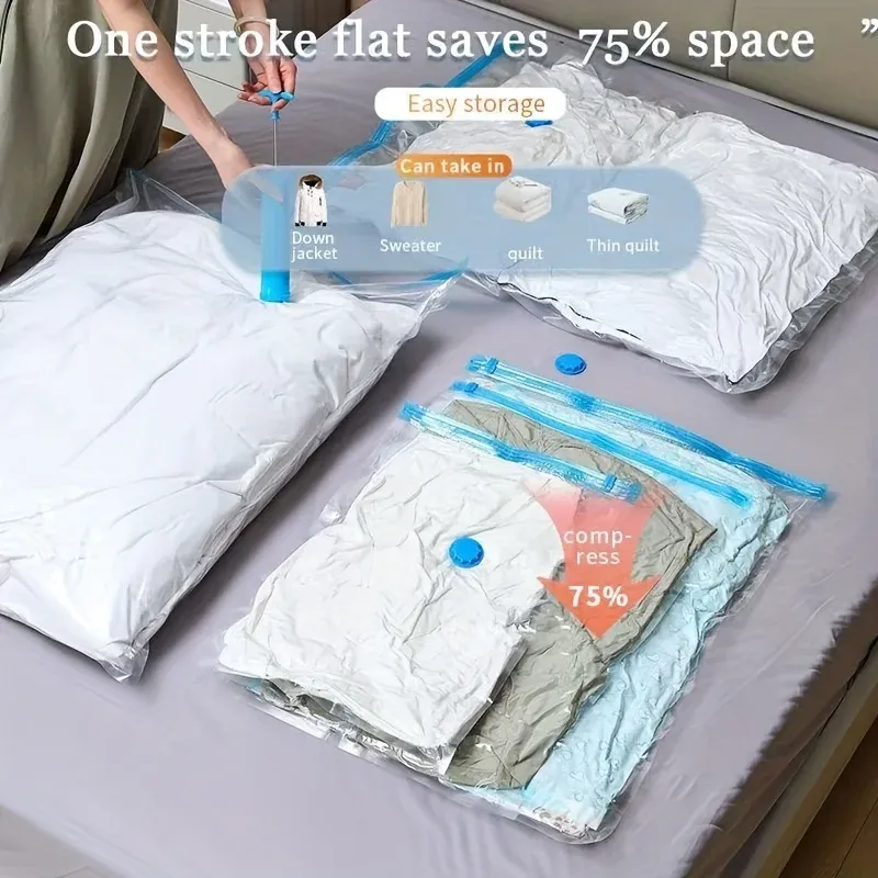 Organisation de la garde-robe avec sacs sous vide