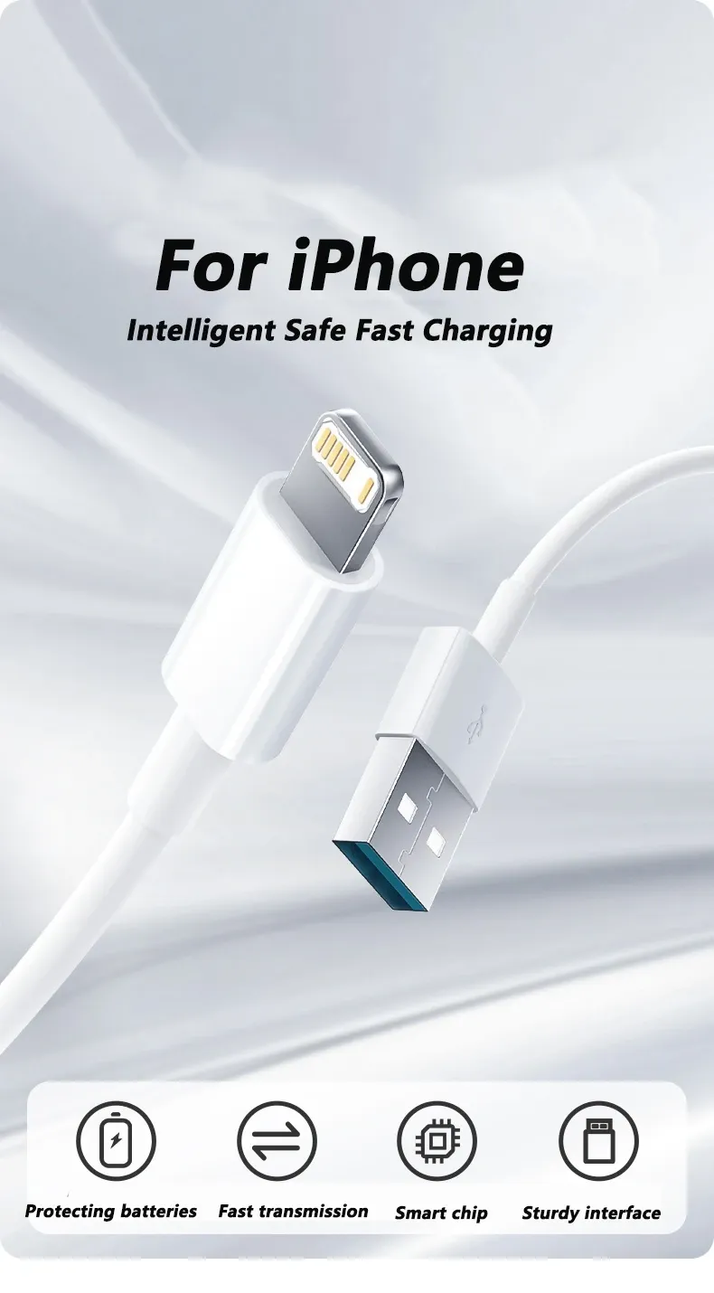 Chargeur rapide USB-C PD 35 W pour iPhone 11 à 15, Pro, Pro Max, Mini, Plus, XR et XS, avec câble de charge 2