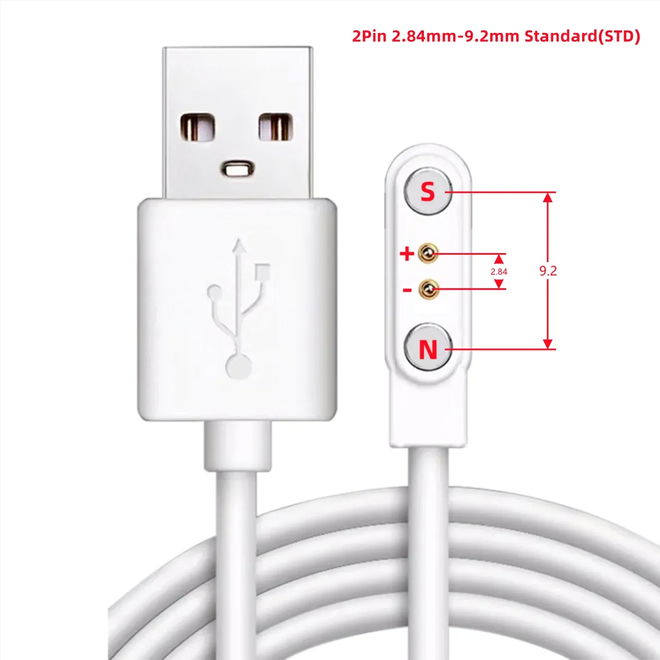 Câble de charge magnétique USB vers Pogo Pin 2, 4 ou 5 broches pour montre connectée, écouteurs et bracelet connecté, 60 cm, 5 V 21