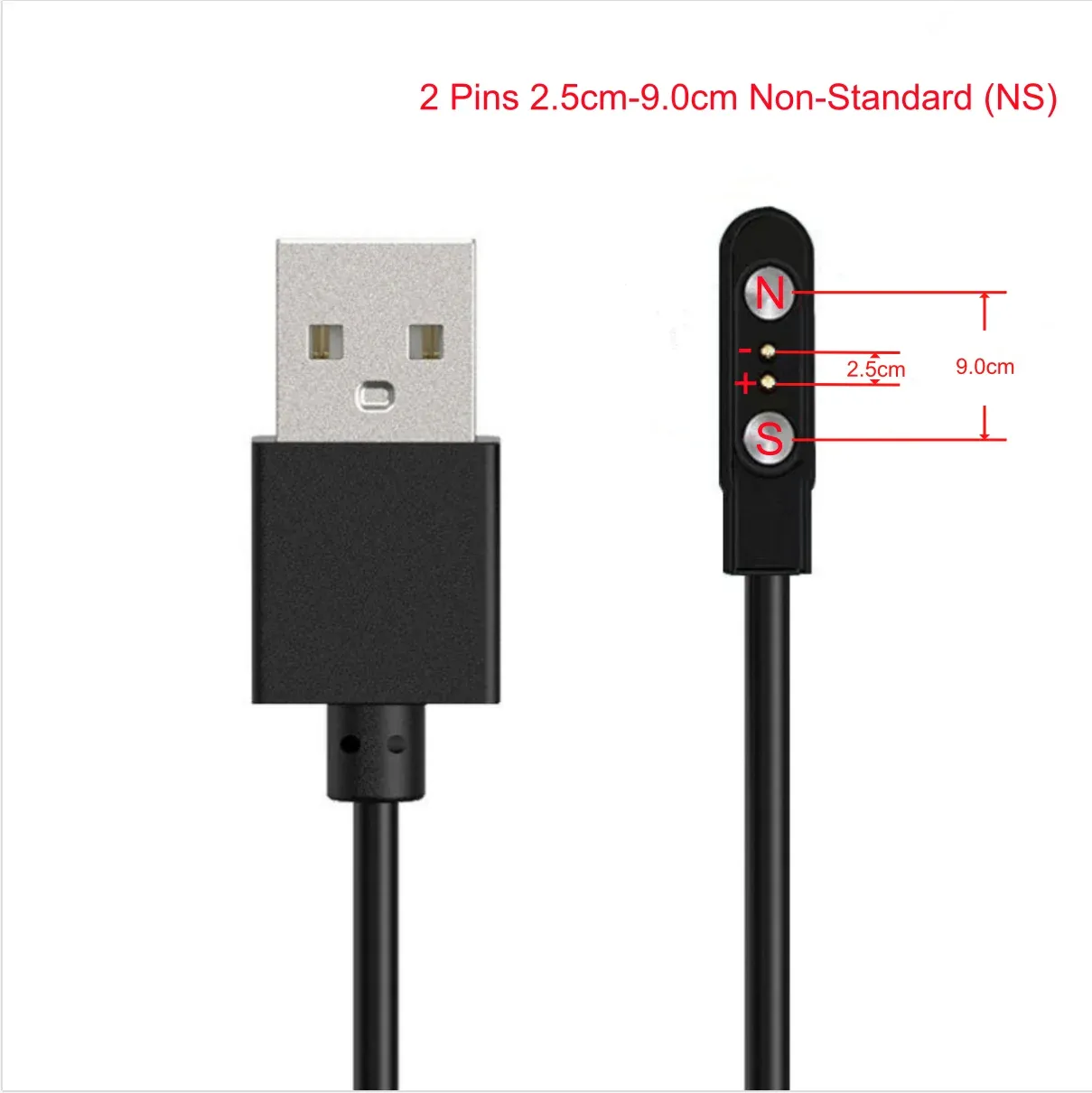Câble de charge magnétique USB vers Pogo Pin 2, 4 ou 5 broches pour montre connectée, écouteurs et bracelet connecté, 60 cm, 5 V 8