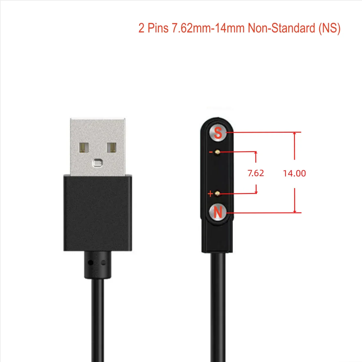 Câble de charge magnétique USB vers Pogo Pin 2, 4 ou 5 broches pour montre connectée, écouteurs et bracelet connecté, 60 cm, 5 V 9