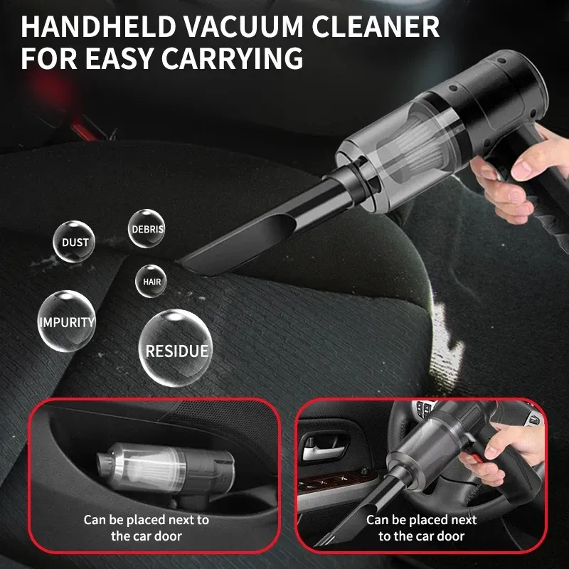 Mini aspirateur de voiture sans fil rechargeable, multifonction 2 en 1 pour voiture et maison 6