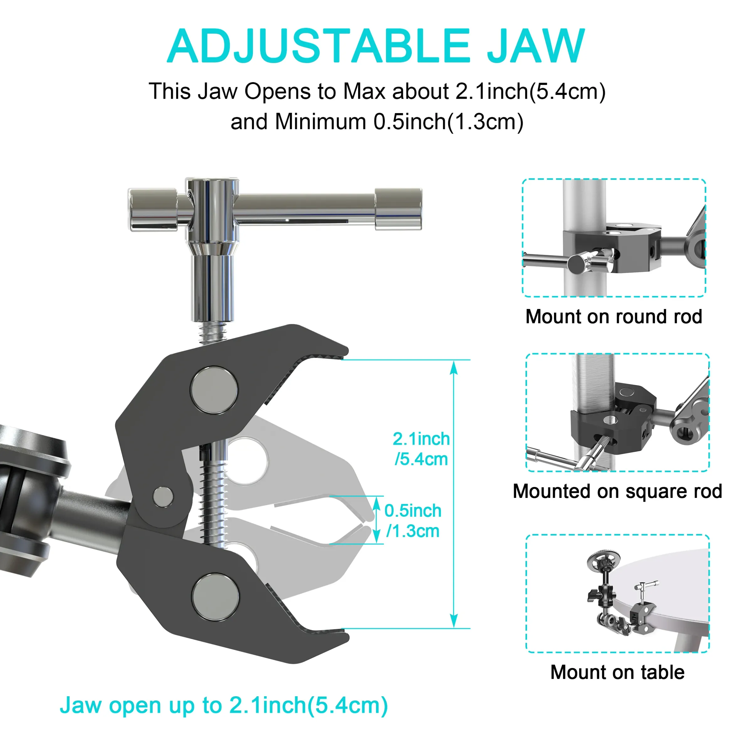 Support de téléphone magnétique entièrement métallique pour tapis de course / vélo d'appartement / poussette / chariot de golf / guidon 3