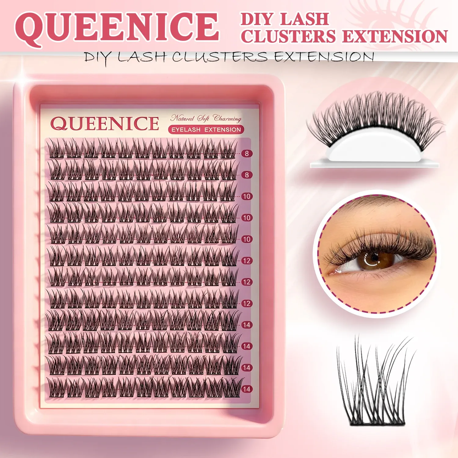 60D80D100D Cils faux épais à longueur mixte, style œil de chat à boucle en D pour un look volumineux et spectaculaire, adaptés aux débutants 7