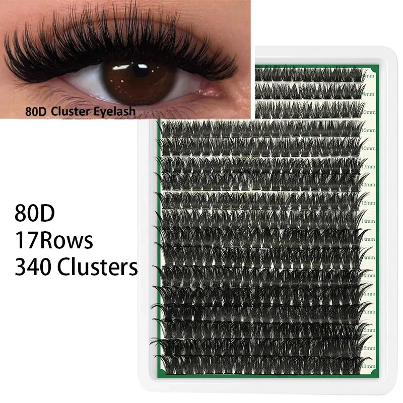 60D80D100D Cils faux épais à longueur mixte, style œil de chat à boucle en D pour un look volumineux et spectaculaire, adaptés aux débutants 9