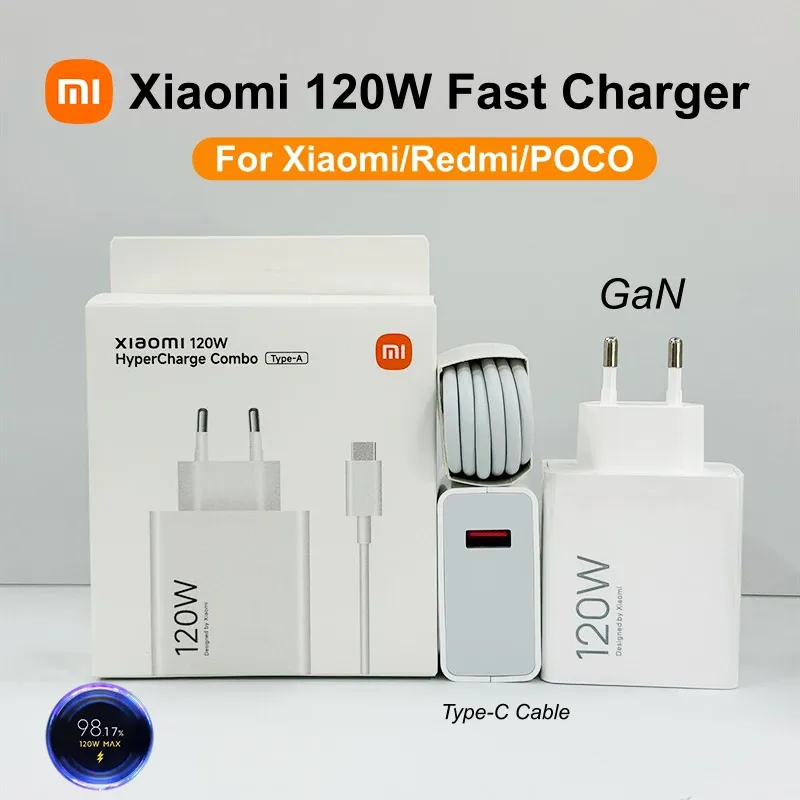 Chargeur rapide Xiaomi d'origine 120 W Turbo, compatible séries Xiaomi, Redmi et POCO - Image 1