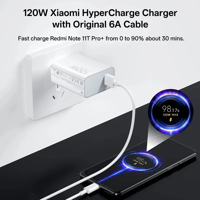 Chargeur Xiaomi 120 W en situation d'utilisation