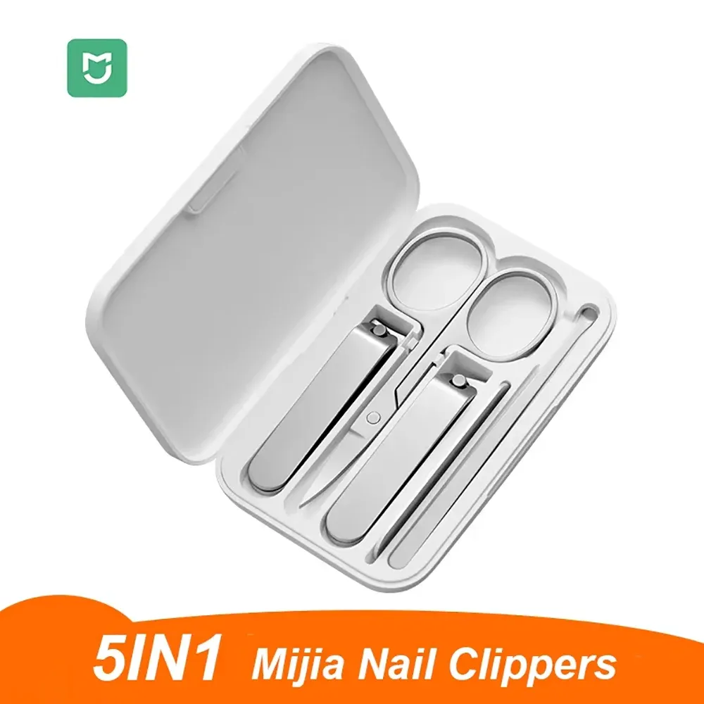 Kit de manucure et pédicure 5 en 1 Mijia : coupe-ongles, cure-oreilles, lime à ongles et outils de beauté professionnels