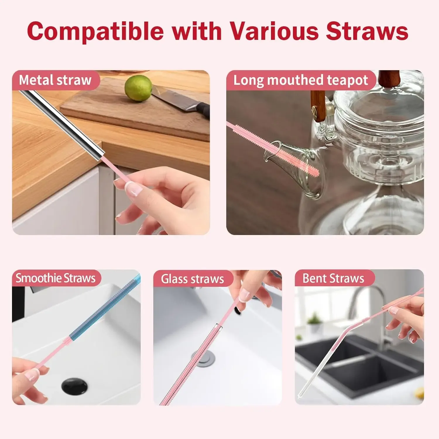 Brosse de nettoyage en silicone, présentation du produit