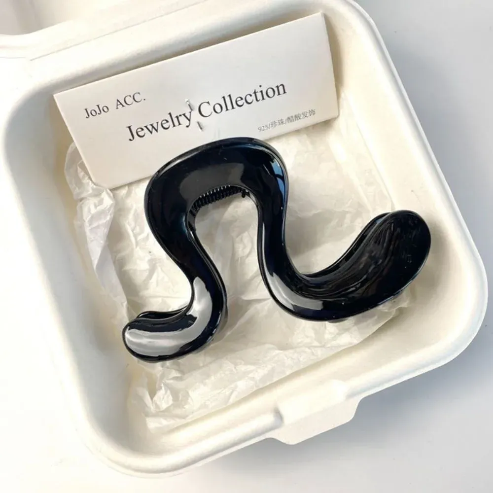 Pince à cheveux en acrylique élégante et décontractée, grande et légère, forme irrégulière, finition mate, idéale pour queue de cheval 7