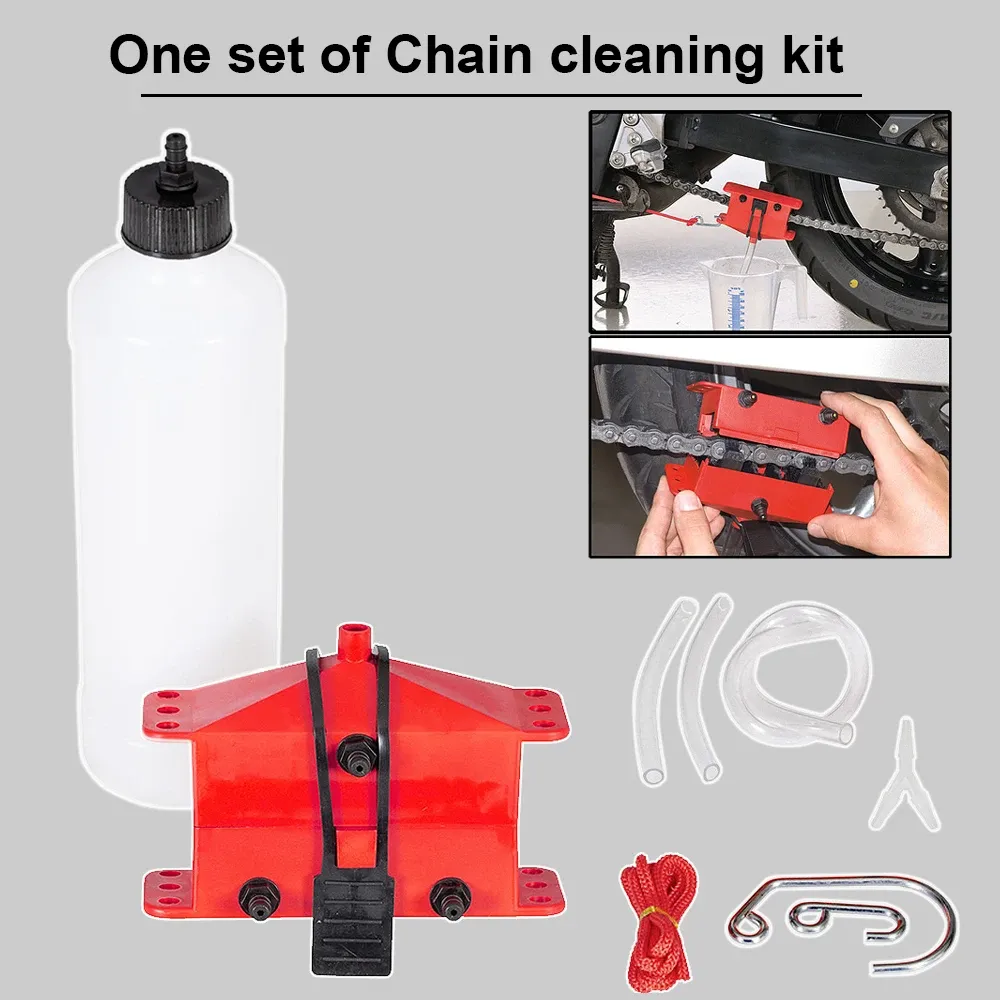 Nettoyeur de chaîne de moto, kit de nettoyage portable pour vélo, ensemble de brosses de nettoyage pour vélo, outil de lavage et de réparation pour accessoire de vélo de route et de montagne 2