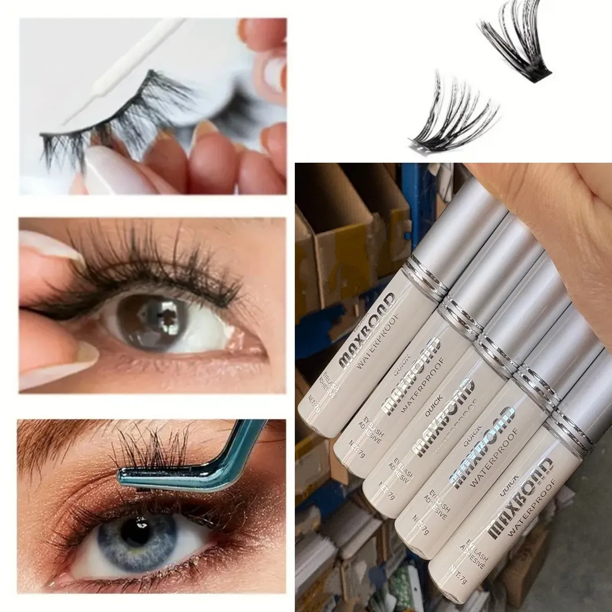 Colle à cils longue tenue extra forte, 7 g, imperméable, aspect naturel, non irritante, séchage rapide 3
