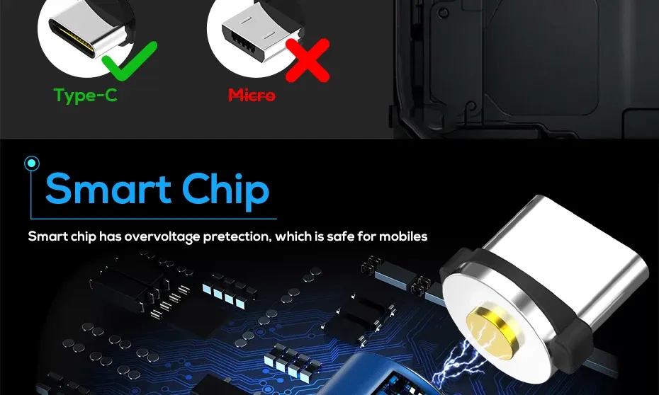 Câble de charge magnétique en utilisation