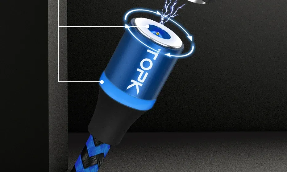 Câble de charge magnétique 3-en-1 pour smartphone