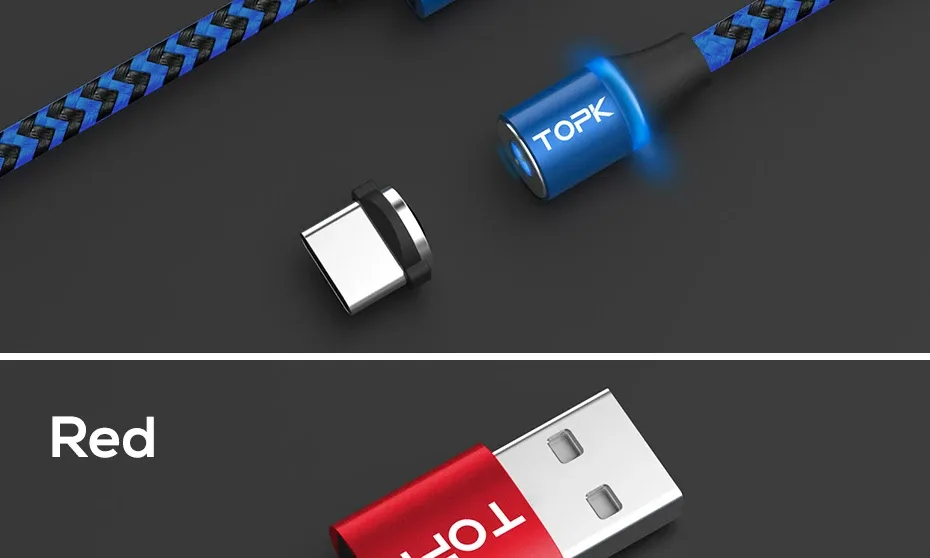 Câble de charge magnétique avec voyant lumineux