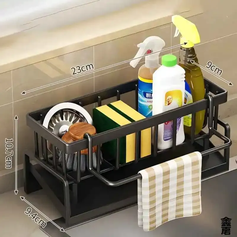 Étagère à épices compacte montée sur robinet – Organisateur d'évier avec égouttoir – Rangement de cuisine peu encombrant pour ustensiles et accessoires 7