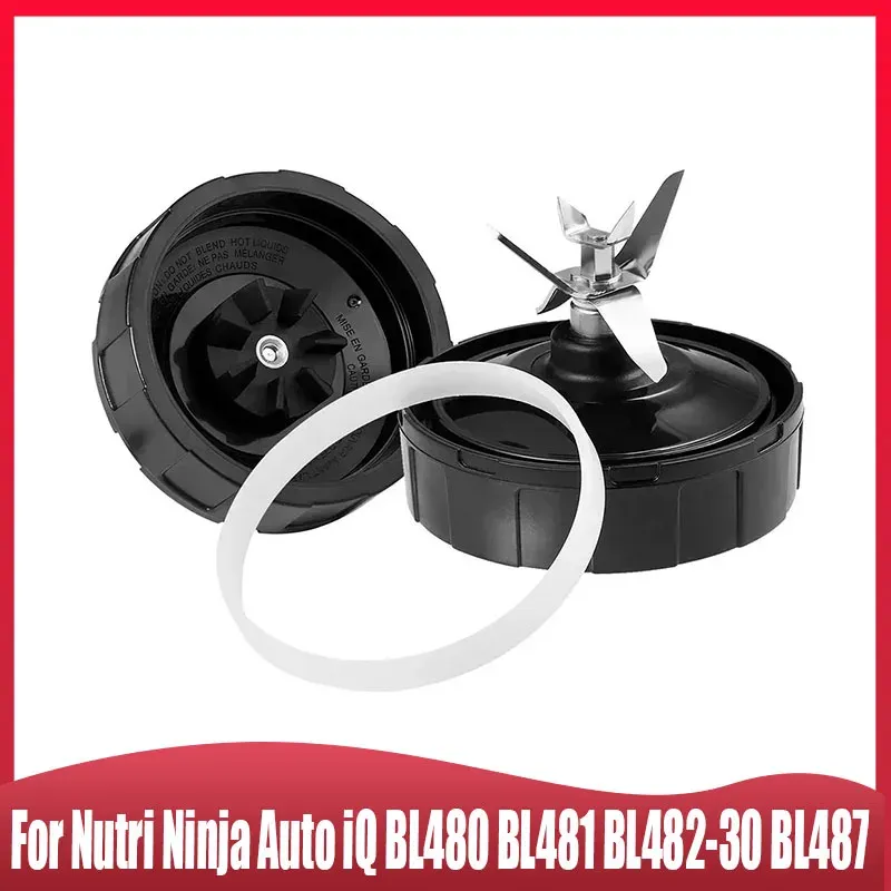 Lame inférieure extractrice à 7 ailettes avec joint d'étanchéité en silicone pour mixeur-blender et presse-agrumes Nutri Ninja Auto IQ BL480, BL481, BL482-30, BL487 - Image 1