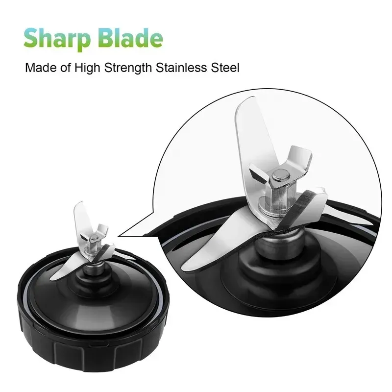 Lame inférieure extractrice à 7 ailettes avec joint d'étanchéité en silicone pour mixeur-blender et presse-agrumes Nutri Ninja Auto IQ BL480, BL481, BL482-30, BL487 6