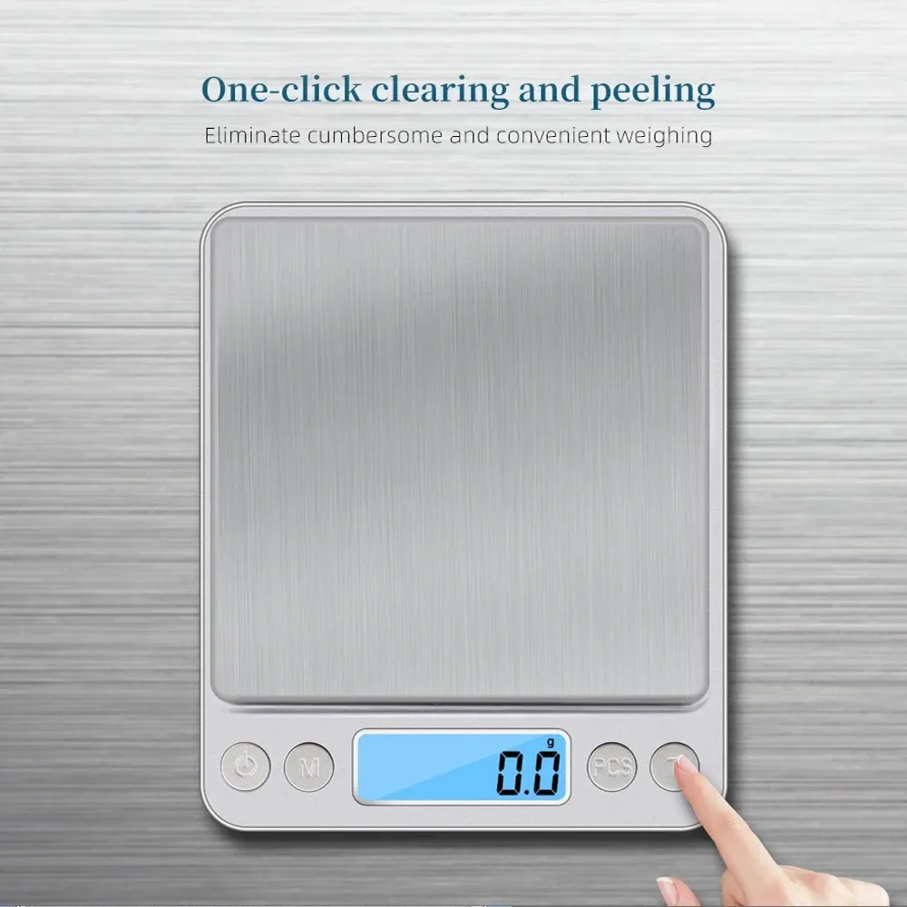 Balance de cuisine numérique 3 kg / 500 g, précision 0,01 g, balance de précision pour bijoux et régimes alimentaires, balance postale, pesée électronique à écran LCD 3