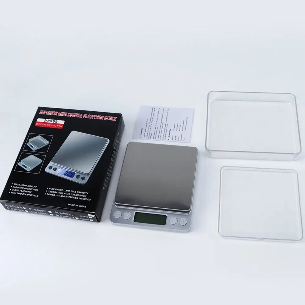 Balance de cuisine numérique 3 kg / 500 g, précision 0,01 g, balance de précision pour bijoux et régimes alimentaires, balance postale, pesée électronique à écran LCD 6