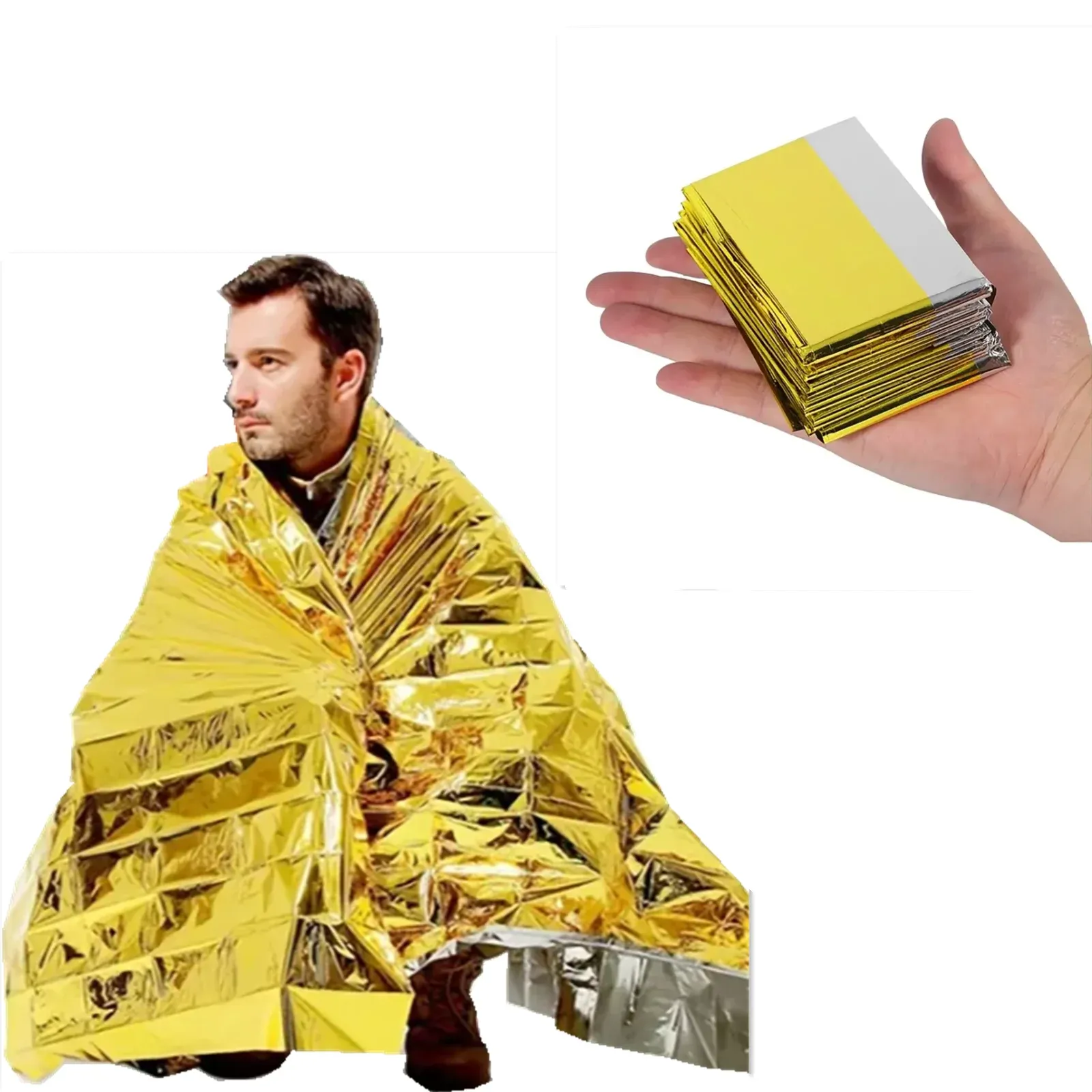 Couverture de secours imperméable 160 x 210 cm, dorée 2