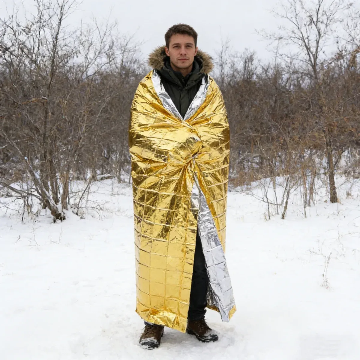 Couverture de secours imperméable 160 x 210 cm, dorée 3