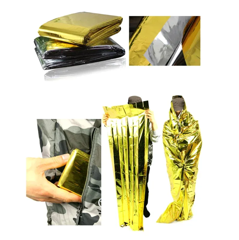 Couverture de survie dorée, présentation du produit