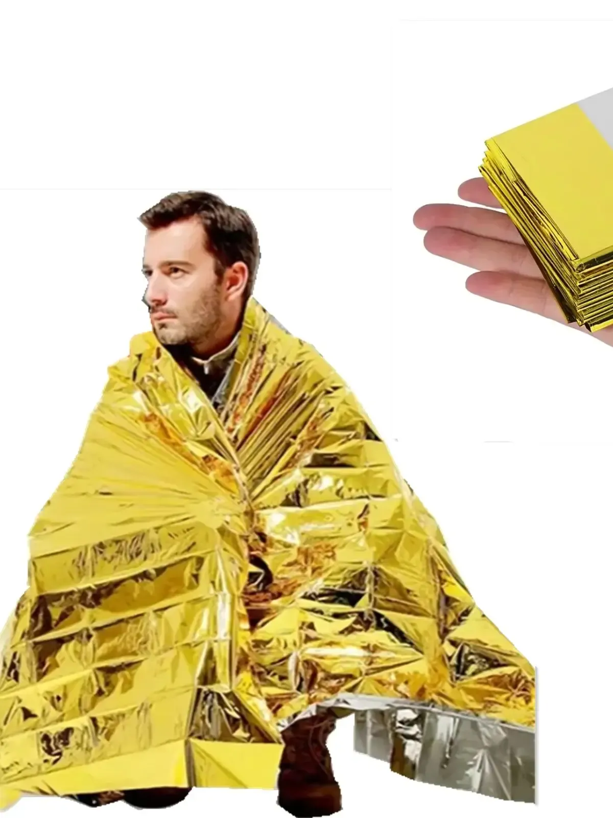 Couverture de secours imperméable 160 x 210 cm, dorée 7