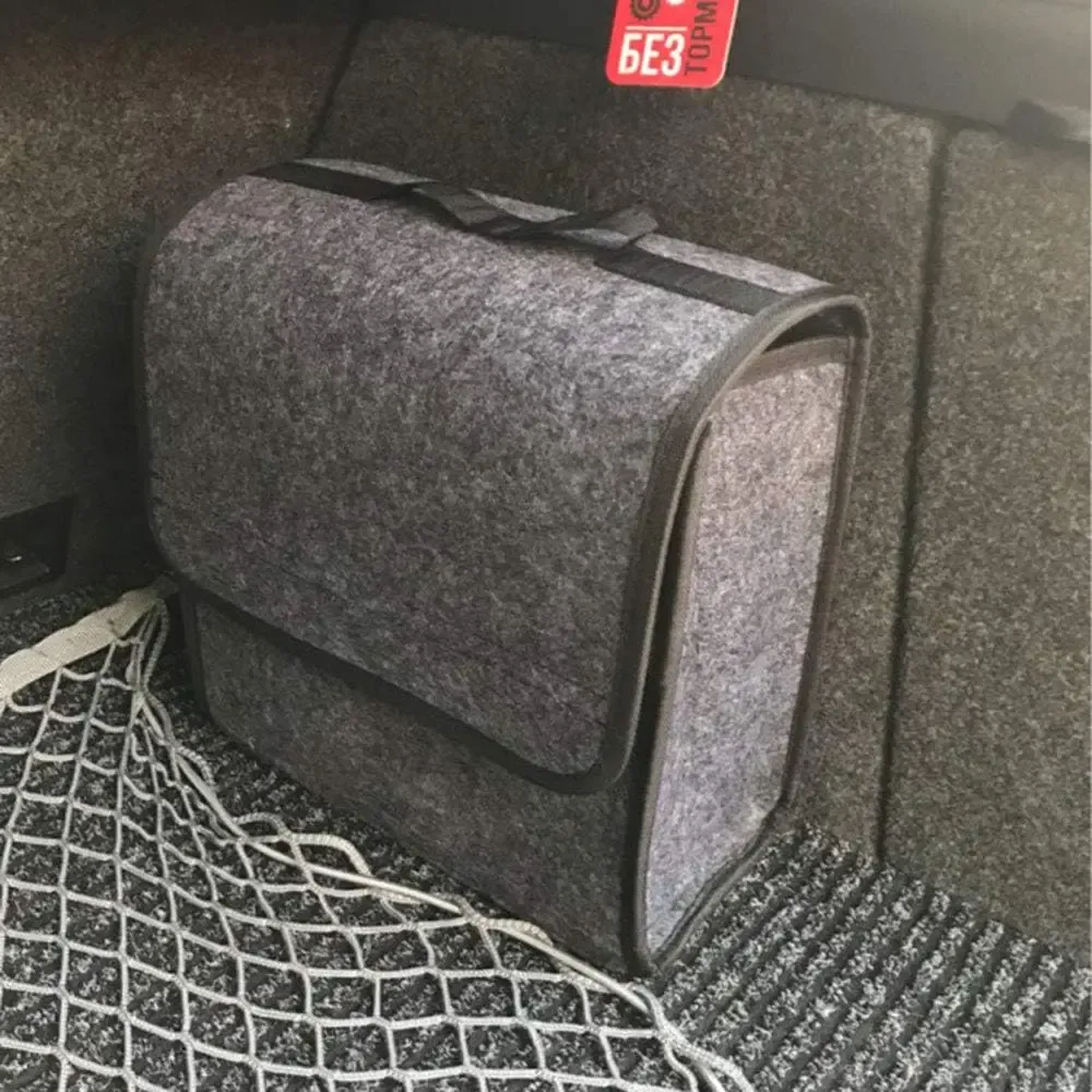 Boîte de rangement pour voiture en feutre, petit coffre portable et pliable 4
