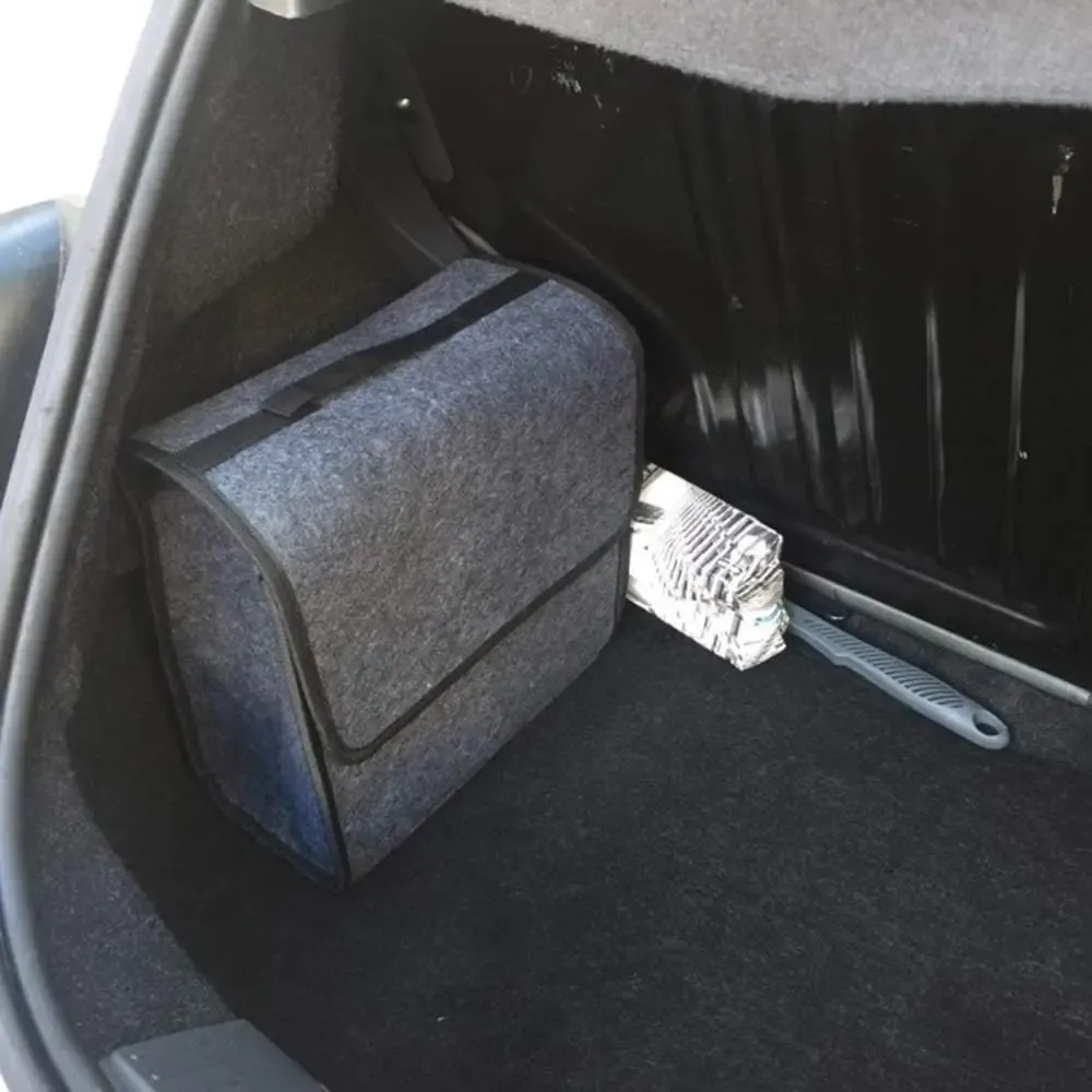 Boîte de rangement pour voiture en feutre, petit coffre portable et pliable 5