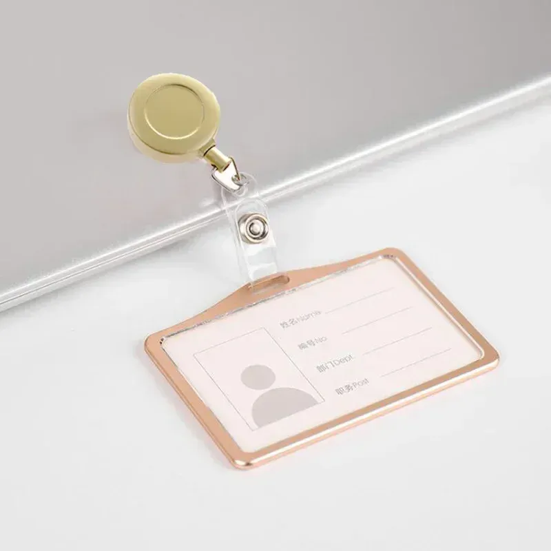 Porte-cartes en alliage d'aluminium avec étui ABS rétractable pour badge et cartes de crédit 30