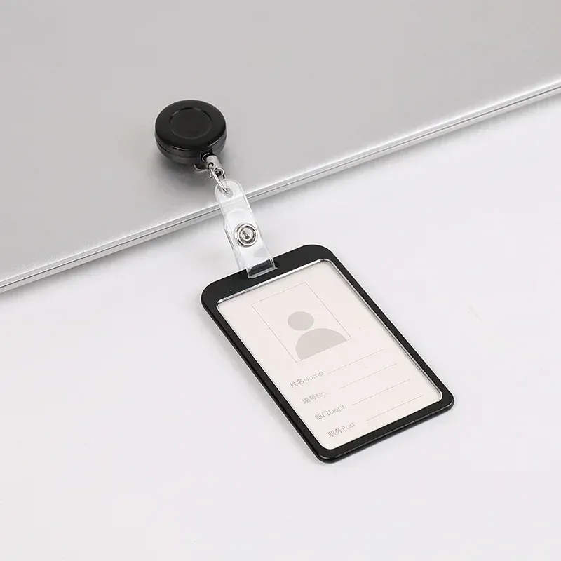 Porte-cartes en alliage d'aluminium avec étui ABS rétractable pour badge et cartes de crédit 13