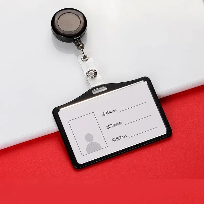 Porte-cartes en alliage d'aluminium avec étui ABS rétractable pour badge et cartes de crédit 8