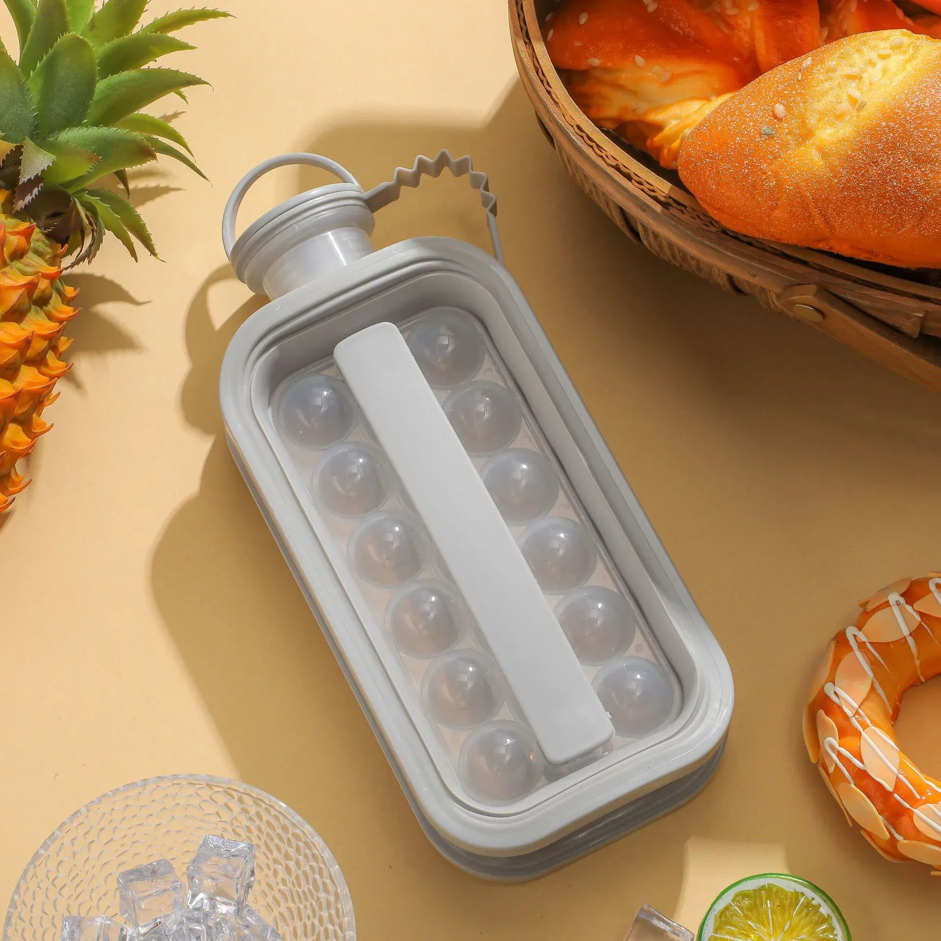 Moule à glaçons 2 en 1 pliable et portable pour whisky, bac à glaçons pour réfrigérateur et congélateur 7
