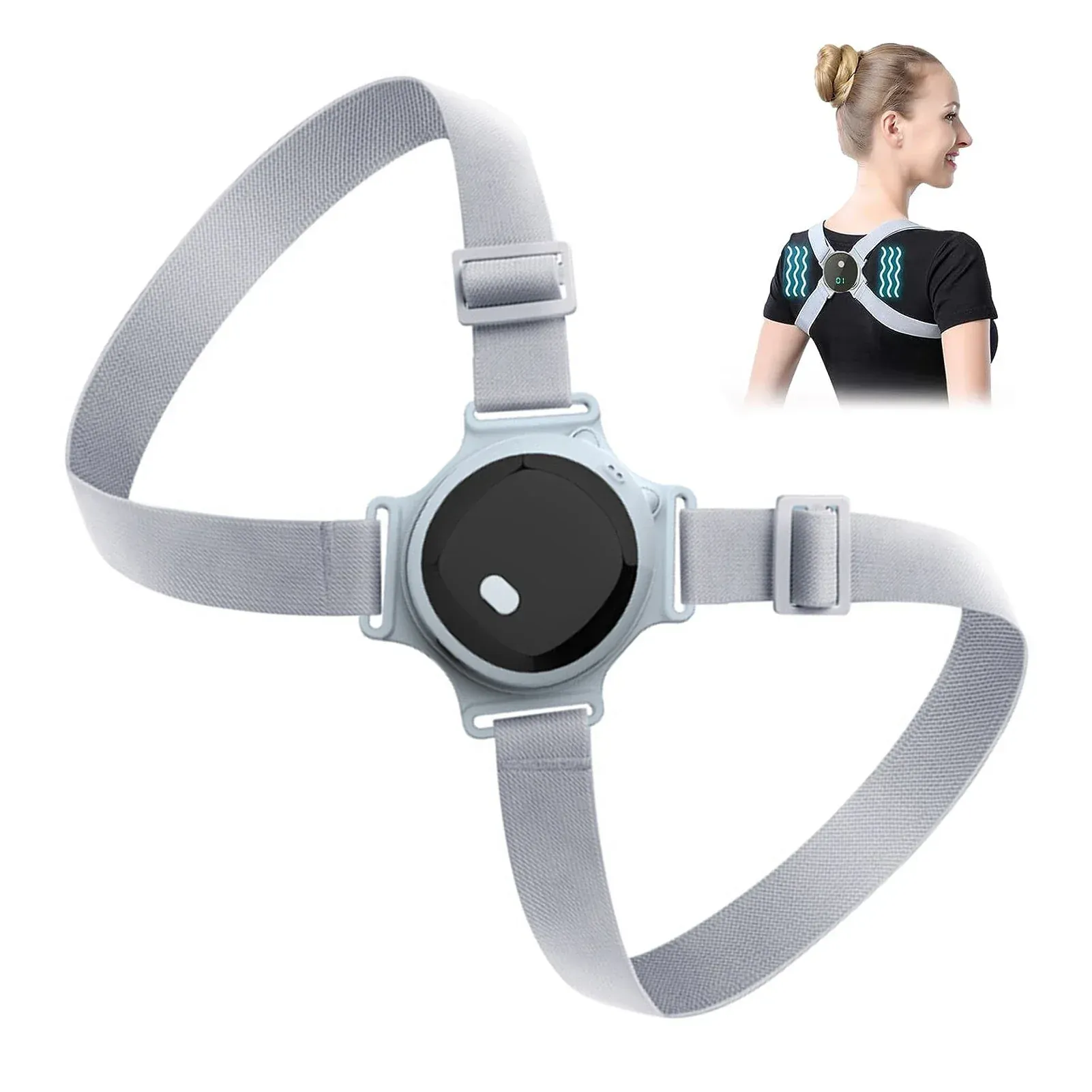 Correcteur de posture électrique intelligent, attelle dorsale, ceinture de soutien lombaire, gilet d'alignement de la colonne vertébrale, rechargeable par USB, pour employés de bureau