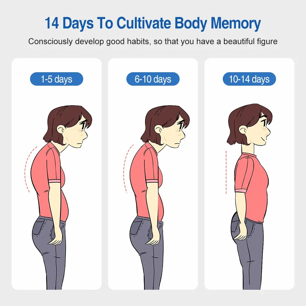Correcteur de posture électrique intelligent, attelle dorsale, ceinture de soutien lombaire, gilet d'alignement de la colonne vertébrale, rechargeable par USB, pour employés de bureau 6