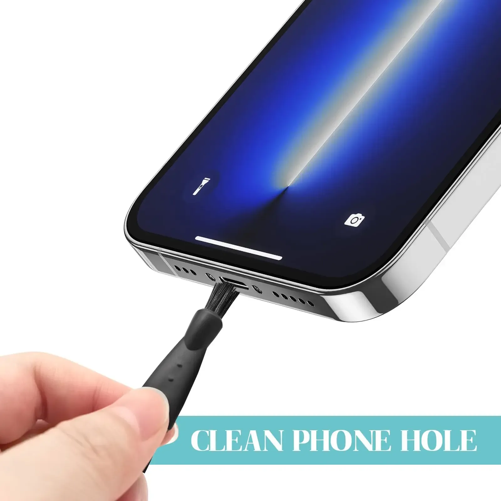 Brosse de nettoyage pour rasoir en utilisation