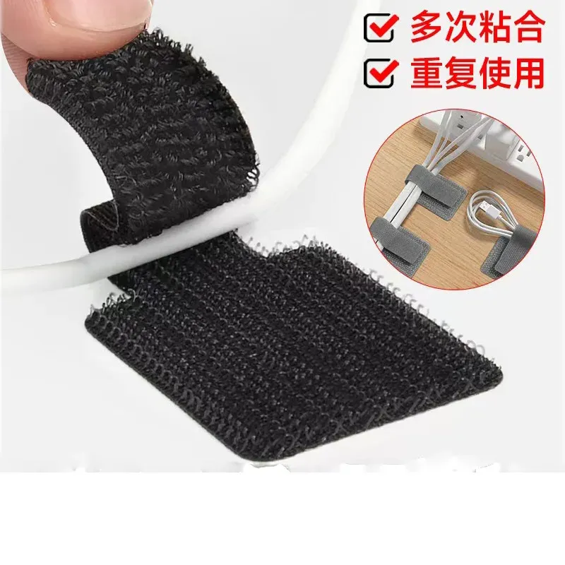 Attaches de câble réutilisables, organisateur de fil de fixation, support de corde, auto-adhésif réglable, sangles d'organisation de cordon, gestion de bureau 2