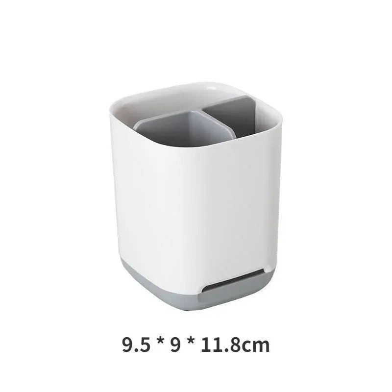 Support de brosse à dents électrique et rangement pour dentifrice, grande capacité, détachable, portable, avec trou d'évacuation 8