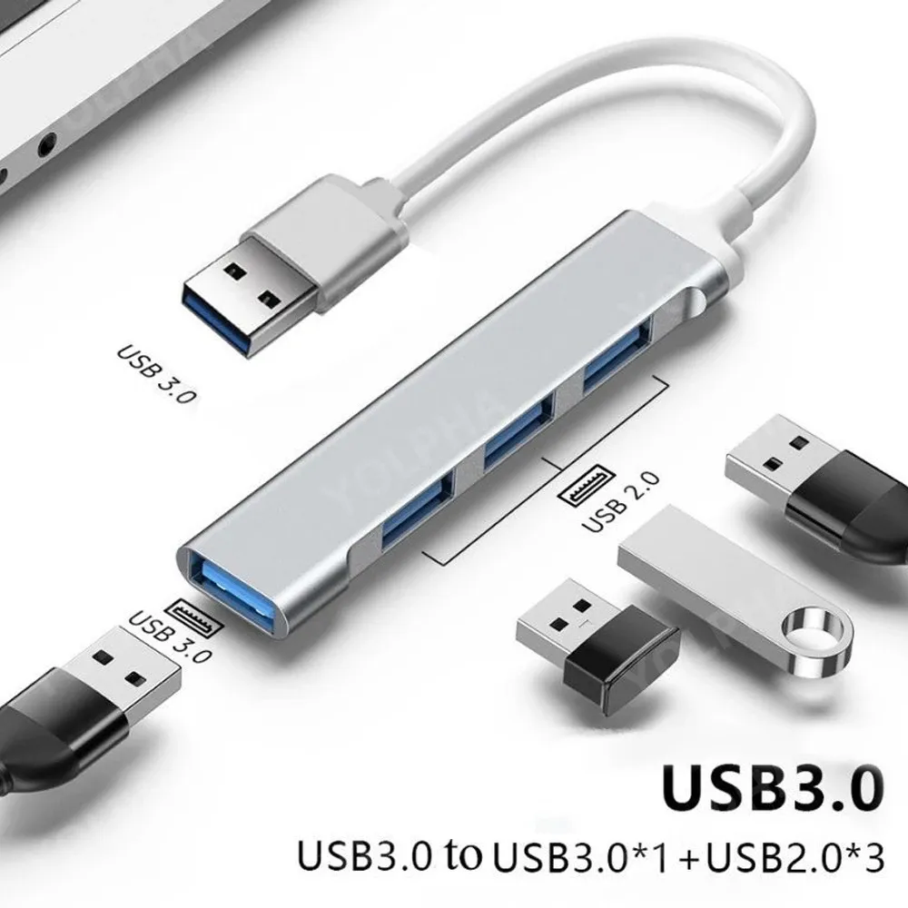Hub USB 3.0 4 ports haute vitesse 5 Gbps pour PC