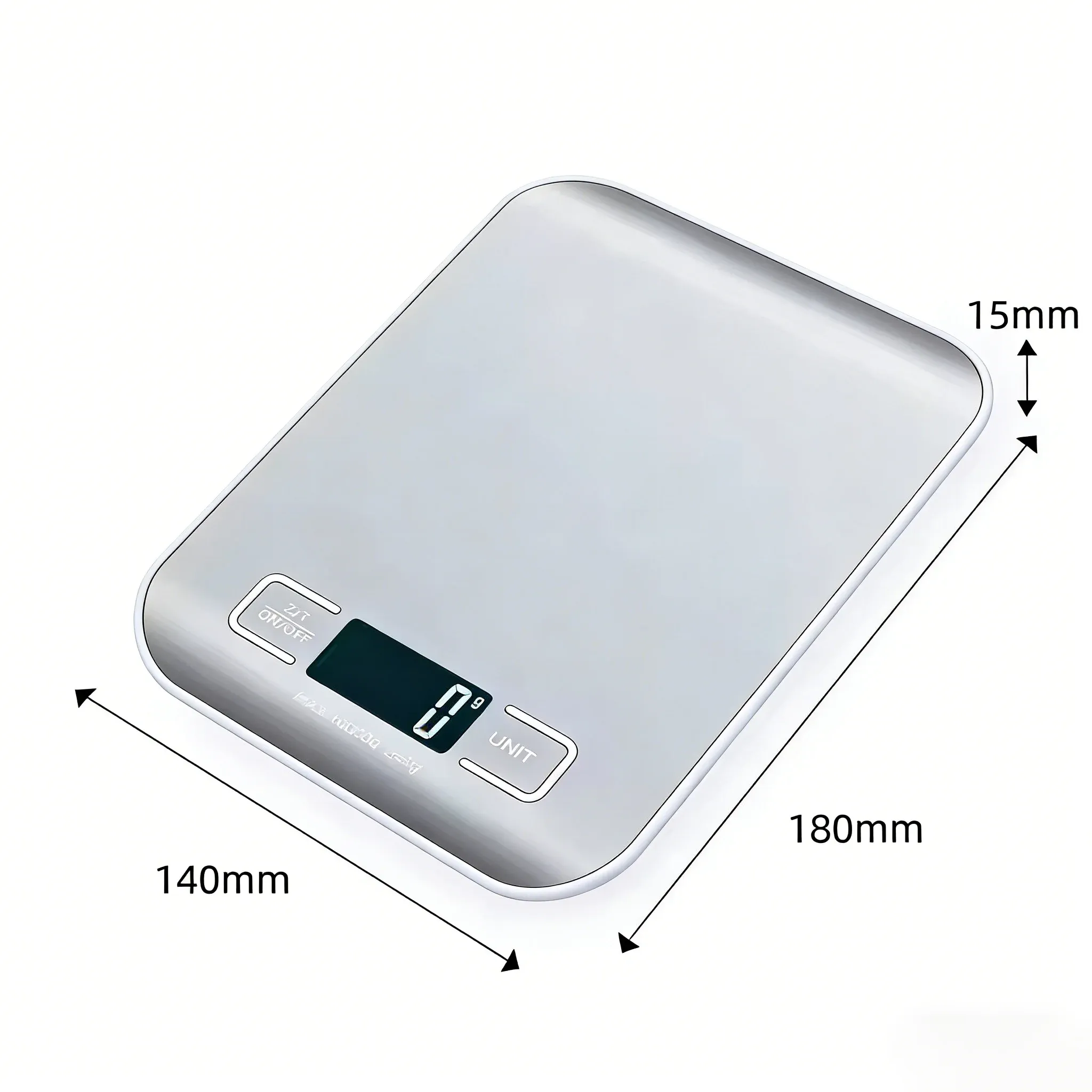 Balance de cuisine numérique 10 kg / 5 kg à précision de 1 g, écran LED et plateau en acier inoxydable 6