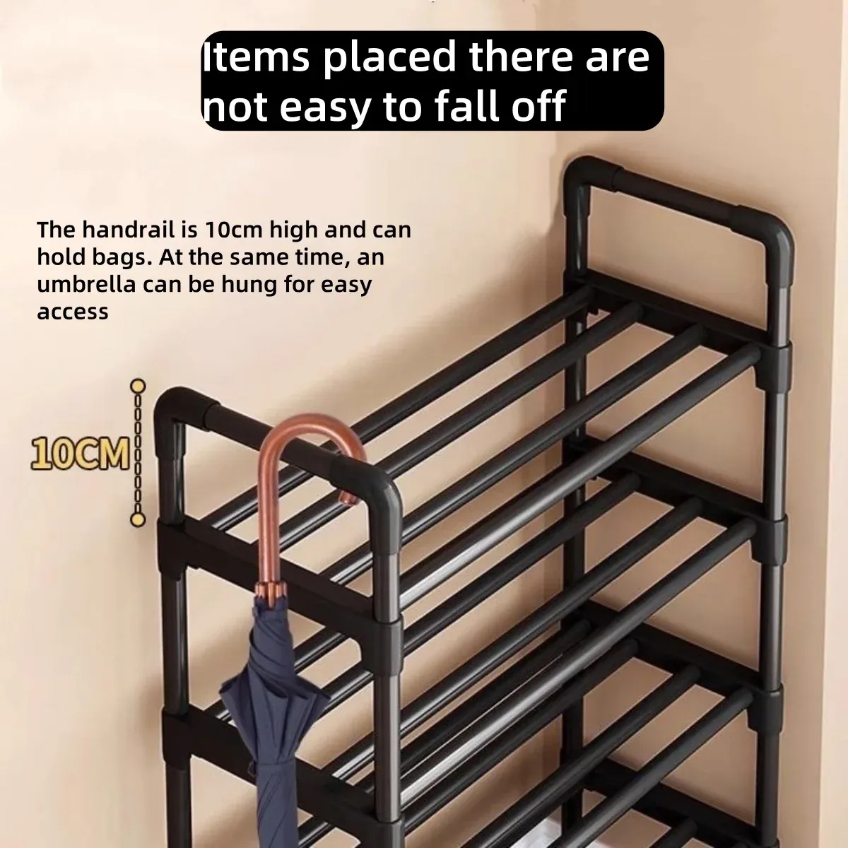 Meuble à chaussures multi-niveaux pour entrée, étagère de rangement multifonctionnelle 2