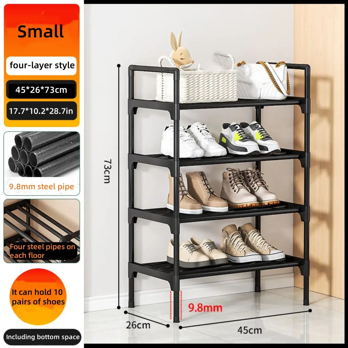 Meuble à chaussures multi-niveaux pour entrée, étagère de rangement multifonctionnelle 11