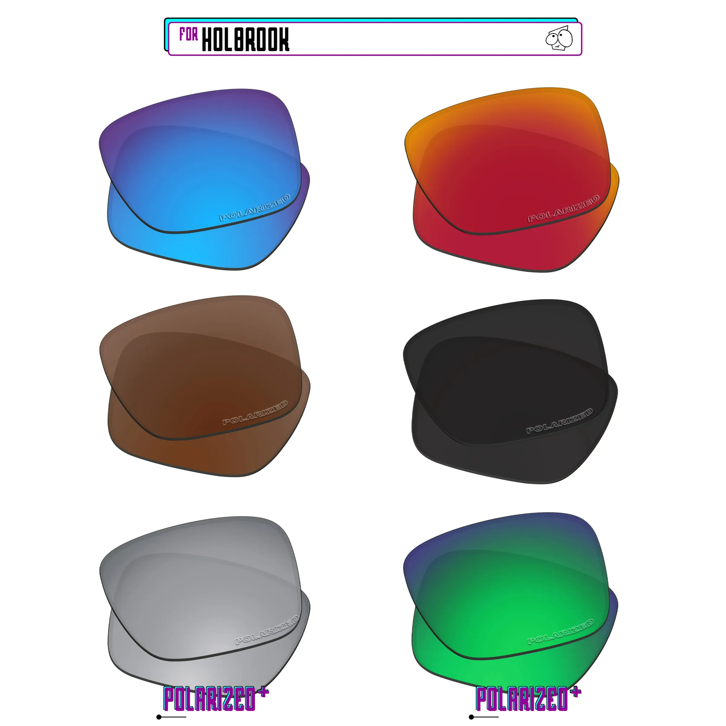EZReplace – Verres polarisés de remplacement pour lunettes de soleil Oakley Holbrook OO9102 56