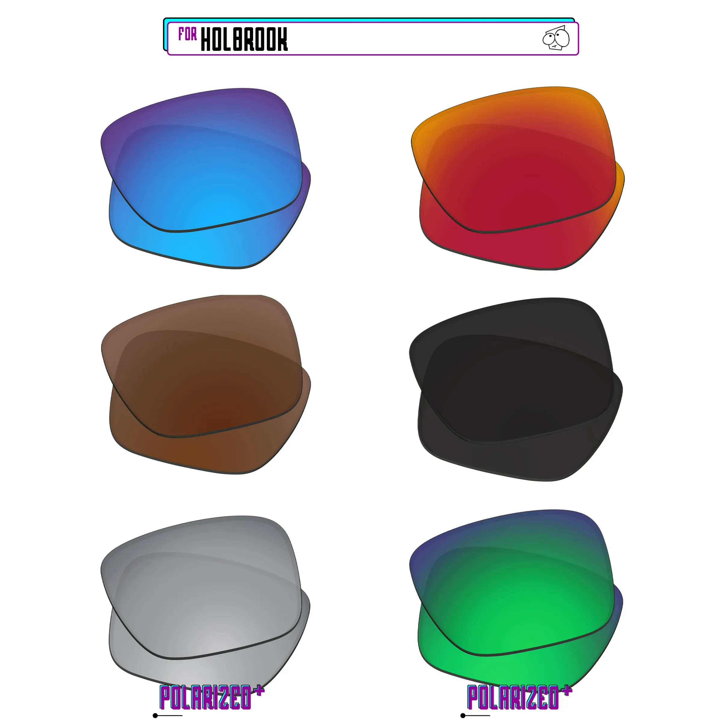 EZReplace – Verres polarisés de remplacement pour lunettes de soleil Oakley Holbrook OO9102 55