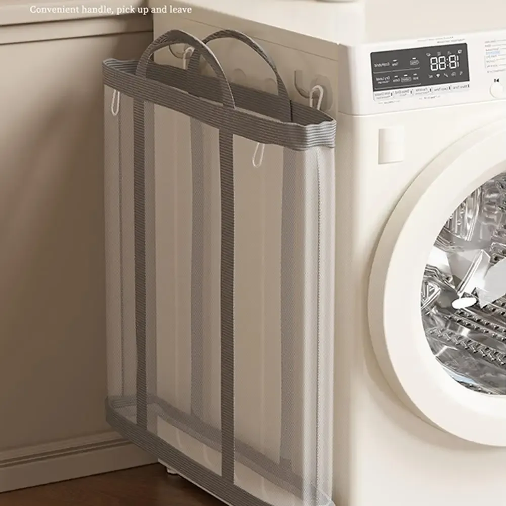 Panier à linge pliant avec poignée, rangement pour salle de bain - Image 1